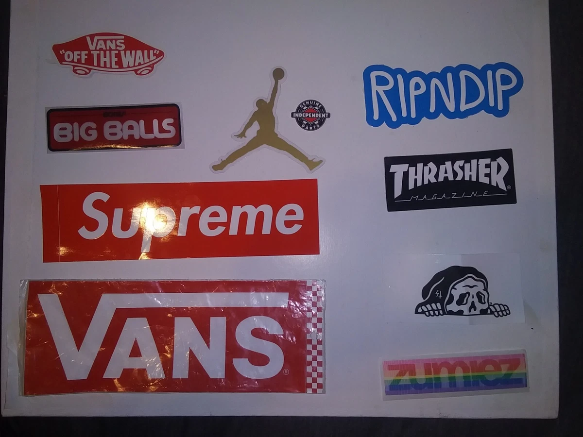 Skateboard Sticker Pack Mixed Supreme Vans Thrasher Bones