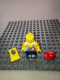 Lego cty0414 Coast Guard City Dinghy Passenger Male Minifigure with vest EUC