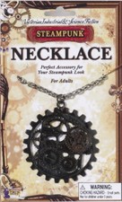SteamPunk Cosplay Victorian Style Industrial Large Dark Metal Gear Necklace, NEW