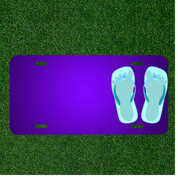 Custom Personalized License Plate Slippers with Added Names for Bathing Shoes