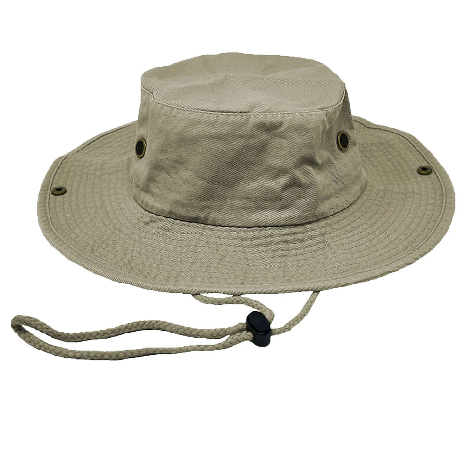 Unisex 100% Algodón Sombrero Cubo Pesca Camping Safari Boonie Ala de Sol Gorra de Verano Foto 2 de 4