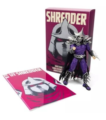 TMNT BST The Loyal Subjects AXN Super Shredder 8'' XL Action Figure + Comic Book