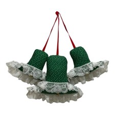 Handmade Fabric Lace Holiday Jingle Bells Wall Hanging Decorative