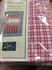 Kitchen Curtain 3 - piece Tab Top Tier set Picnic Check