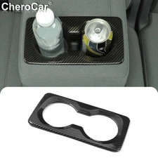 ABS Carbon Fiber Rear Armrest Cup Holder Cover Frame Trim for Dodge Ram 1500 18+