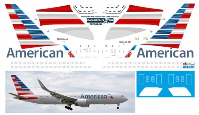 Boeing 767-300 AMERICAN NEW 1/144 PAS-DECALS	767300-10