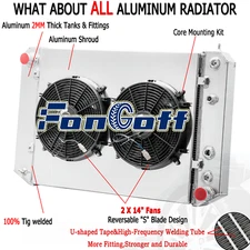 For 1997-2002 GMC Topkick /Chevy Kodiak Series 3-Row Radiator+Shroud Fan