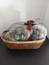 Plow & Hearth Fire Starter  Gift Basket with Fatwood, Color Cones and Wax Cones