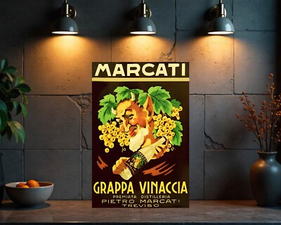 Vintage Marcati Grappa Vinaccia Heavy Metal Sign – 24
