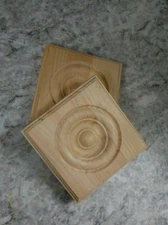 1"x 4-1/2"x 4-1/2" Pine Rosette Corner Molding Block...Vintage Look...NEW