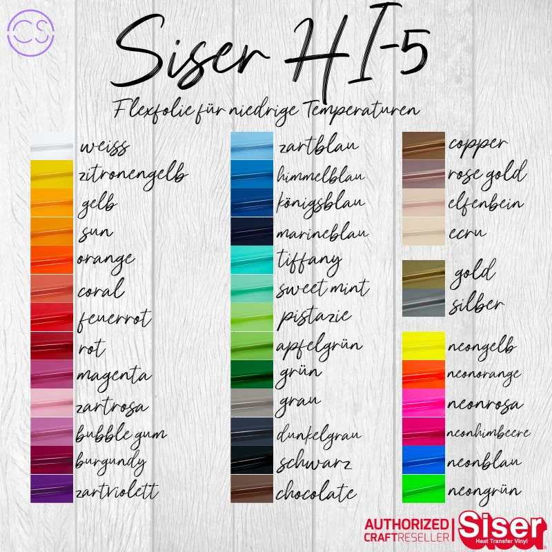 (33,17 €/m²) Flexfolie Siser HI-5 DIN A4 (21x30cm)