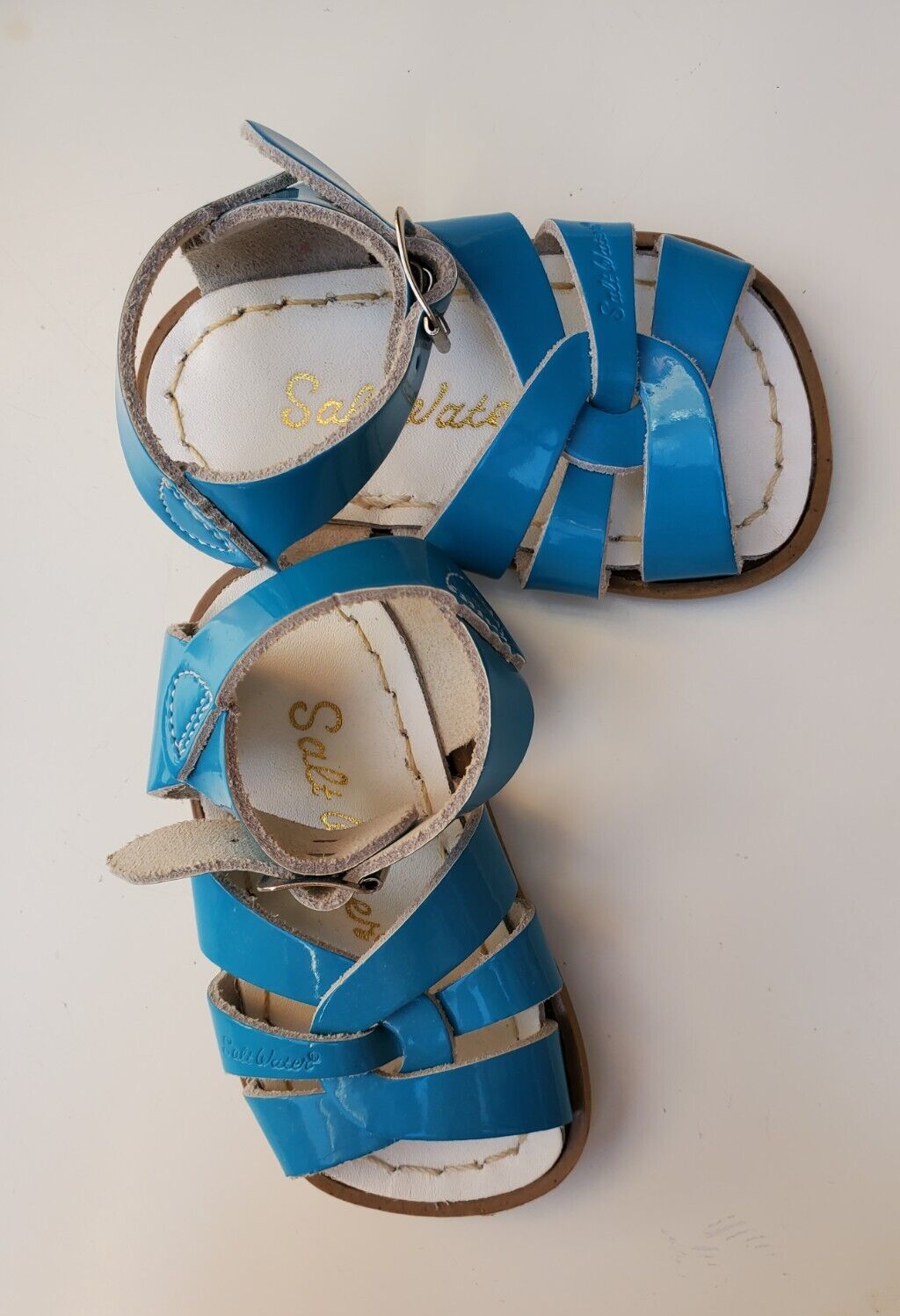 New Original Salt Water Sandal Sun San Patent Turquoise Infant Size 3  (31141B) | eBay