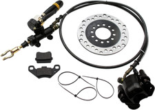 Hydraulic Rear Disc Brake Caliper System Pads Disk Rotor For 150cc Black