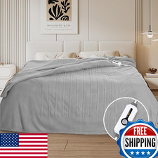 Eydna Electric Heated Blanket Full Size 72"x84" Soft Fleece 10H Auto-Off 4 Heat