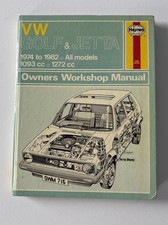 Vw Golf Jetta Haynes Manual 1974-1982 All Models With 1093 Cc Or 1272 Cc Engine