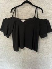 Women’s Adam Levine Black Off Shoulder Cropped Blouse Made In USA Size L