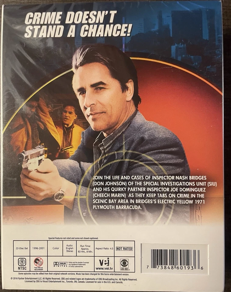 Nash Bridges:TV Series The Complete Collection (DVD,Seasons 1-6 Box Set) NEW Foto 2 de 3