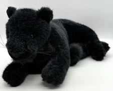 Black Panther Lying Down Plush Blue Eyes Stuffed Animal Toy 14" Realistic