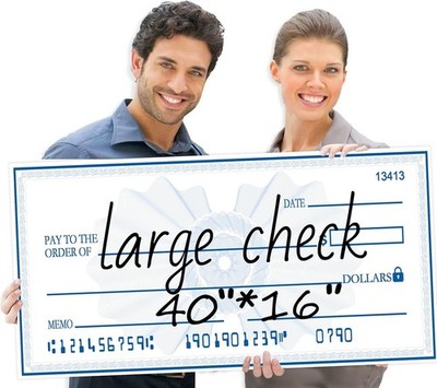 Reusable Giant Presentation Check 40x16 Double Sided Fake Charity Donations