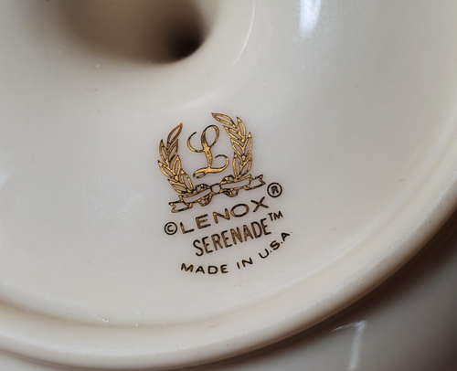 Lenox Serenade Ring Holder Gold Trim Hand Painted Made in USA - Picture 7 of 8