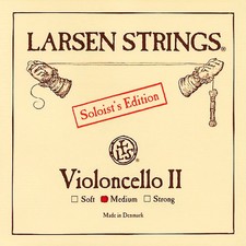 Larsen Strings Soloist Edition Cello D String 4/4 Size, Medium Steel, Ball End