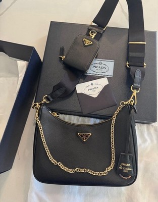 PRADA Re-Edition 2005 Saffiano Leather Black Shoulder Bag