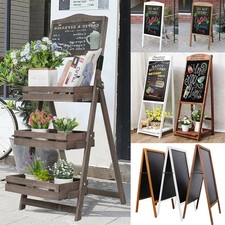 Large Wooden A-Frame Chalkboard Sign Rustic Standing Outdoor Sandwich Board Sign