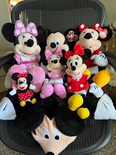 Mickey And Mini Mouse Plush Dolls stuffed Lot of 7 AUTHENTIC DISNEY