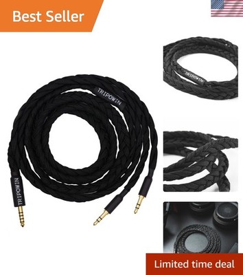 Upgraded Dual 3.5mm to 4.4mm Headphone Cable, Black