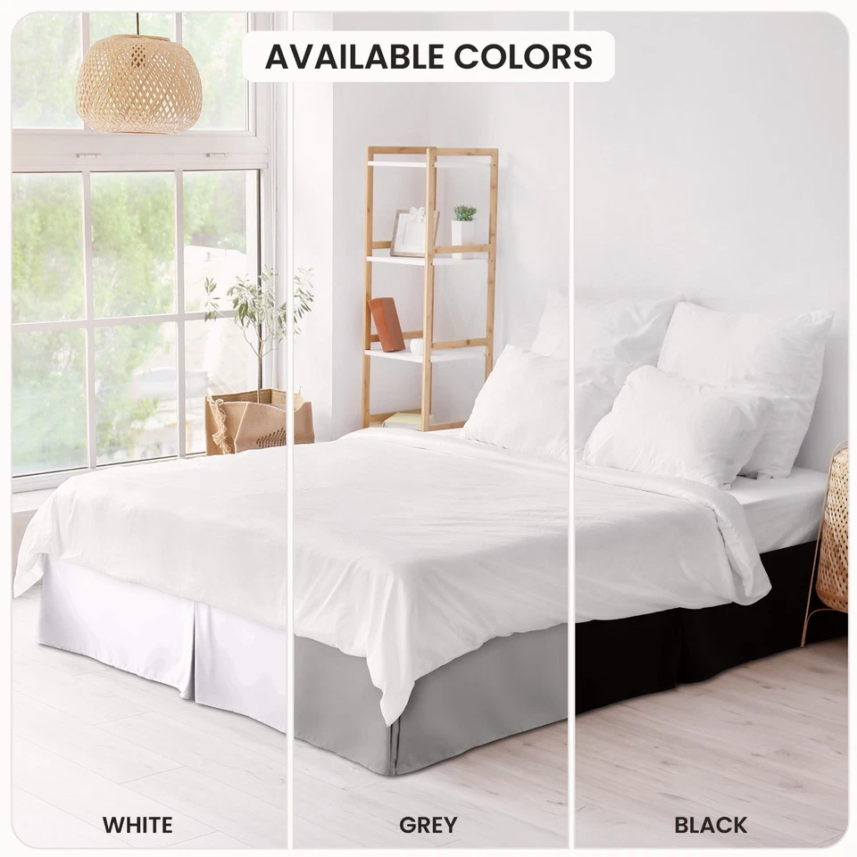 16-дюймовая юбка-кровать все размеры однотонная премиум гостиничное качество юбки для кровати без складок - Изображение 4 из 4