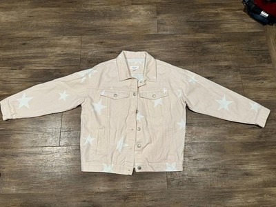 Peach Love Peach/Pink Denim Star Jacket Sz M NWOT