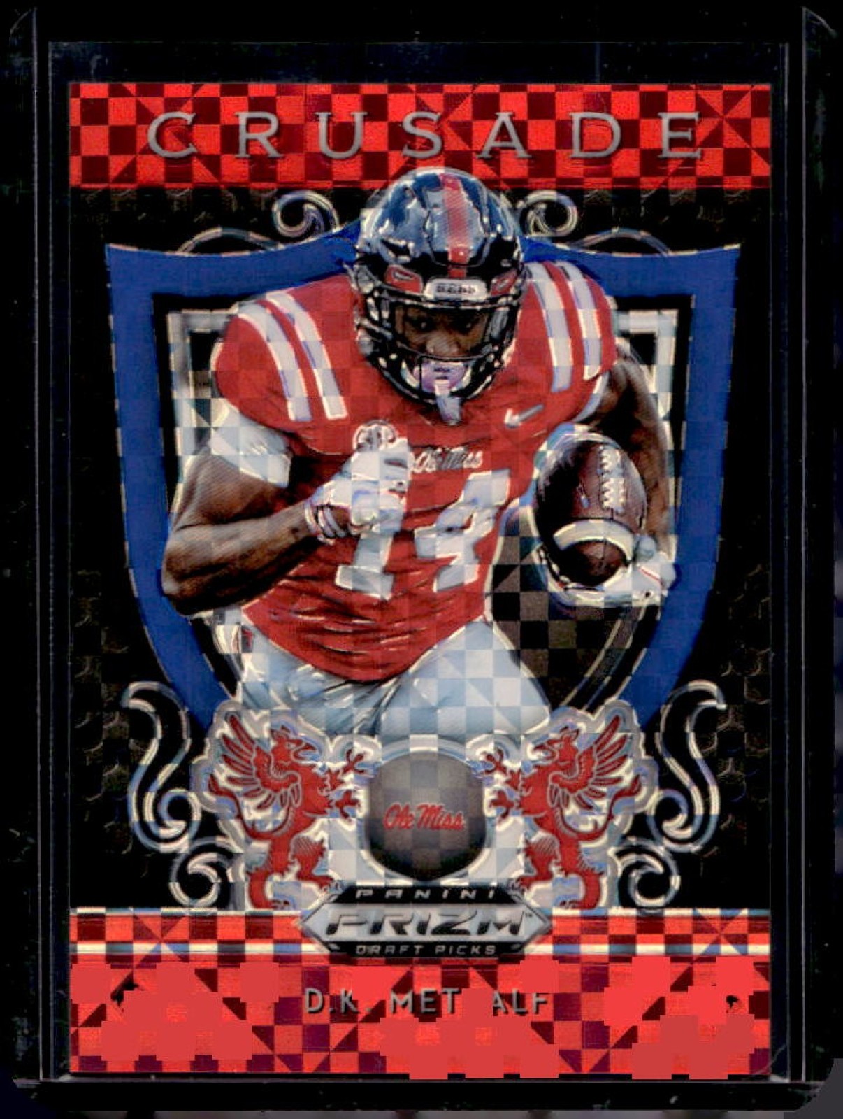 DK Metcalf Panini Prizm Draft Picks Crusade #3 Red/White/Blue