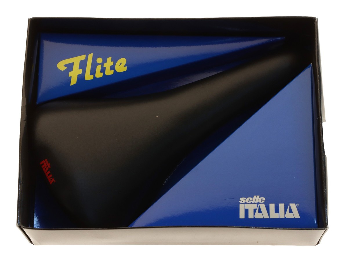 Selle Italia Flite Saddle Titanium Rails Black Leather 1990 L1 NIB