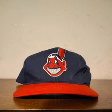 Vintage Cleveland Indians Chief Wahoo KMG Pro Model Snapback Hat Cap