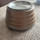 Antique Vintage Metal Powder Puff Music Box  Flower On Top — photo 5