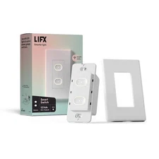 LIFX 1-Pole 2-Buttons Smart Wi-Fi Touch Light Switch, White (LFSPWHT1FUS)
