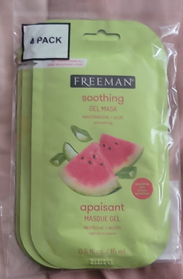 Freeman Soothing Gel Mask Watermelon Aloe 4 Pack 0.5 fl oz Each Face