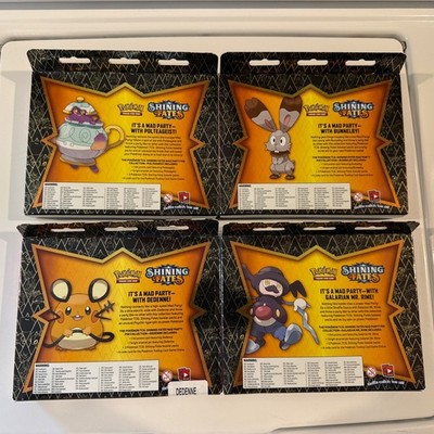 pokemon trading card game shining fates mad party pin collection Amazon.com: Pokémon TCG: Shining Fates: Mad Party Pin Collection Set of 4 :  Toys & Games main image 0