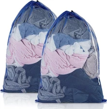 2 Pack Mesh Laundry Bags, 23 x 34 Inches Heavy Duty Mesh Laundry Bag, Large Laun