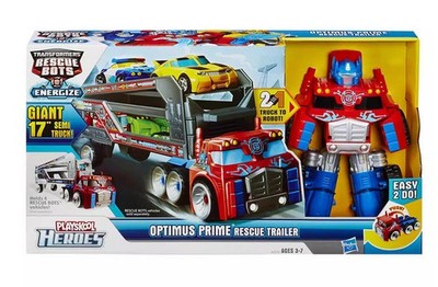 Transformers Playskool Heroes Rescue Bots OPTIMUS PRIME RESCUE TRAILER Geschenk