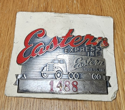 #ad Rare 1963 Eastern Express Inc Trucking Trucker#x27;s Cap Hat Badge Pin $59.99