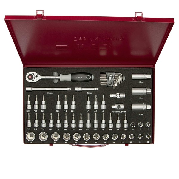 "3/8\" SteckschlüSsel-Set 55-TLG Chrom-Vanadium | Wgb"-image