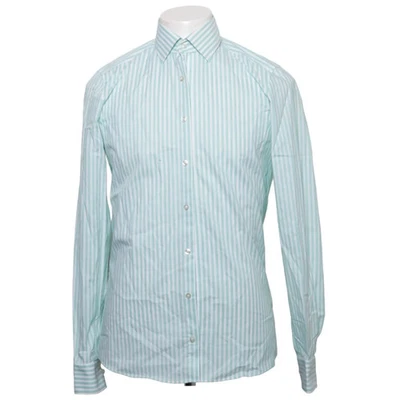 Olymp, chemise, taille : 38, vert/blanc, coton, rayures, homme #ZsT - Photo 1/4