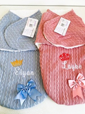 Personalisiertes Baby Wickeltuch für Little Royalty Jungen, Mädchen, 4 Farben 0-3 M 