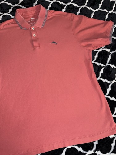 Tommy Bahamas Mens Classic Polo Shirt Size XL Coral Preppy Beach - Picture 2 of 11
