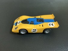 1970s AFX HO SLOT CAR PORSCHE 917 BLUE YELLOW W/ HEADLIGHTS