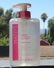 NATIVE Cherry & Vanilla Macaron Hand Soap 13 oz. *NEW* 0.38 per fl oz