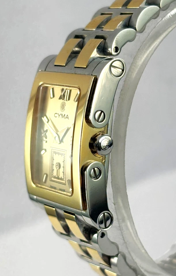 Красивые швейцарские женские часы Cyma Imperium из нержавеющей стали и 18-каратного золота отличное состояние - Изображение 4 из 4