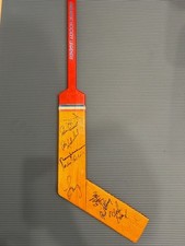 NHL HOF Legends Signed Mini Goalie Stick - 10 x Signatures