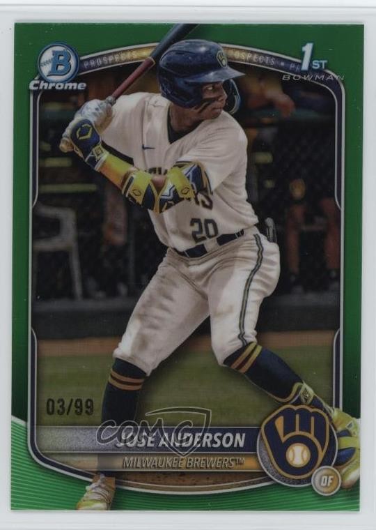 2025 Bowman Chrome Prospects Green Refractor 3/99 Jose Anderson #BCP-193 1r8i